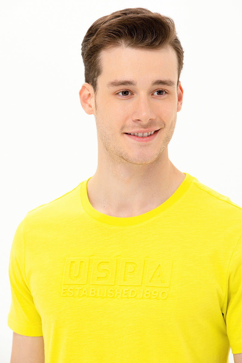 Yellow Round Neck Short Sleeve T-Shirt - BEVAVA
