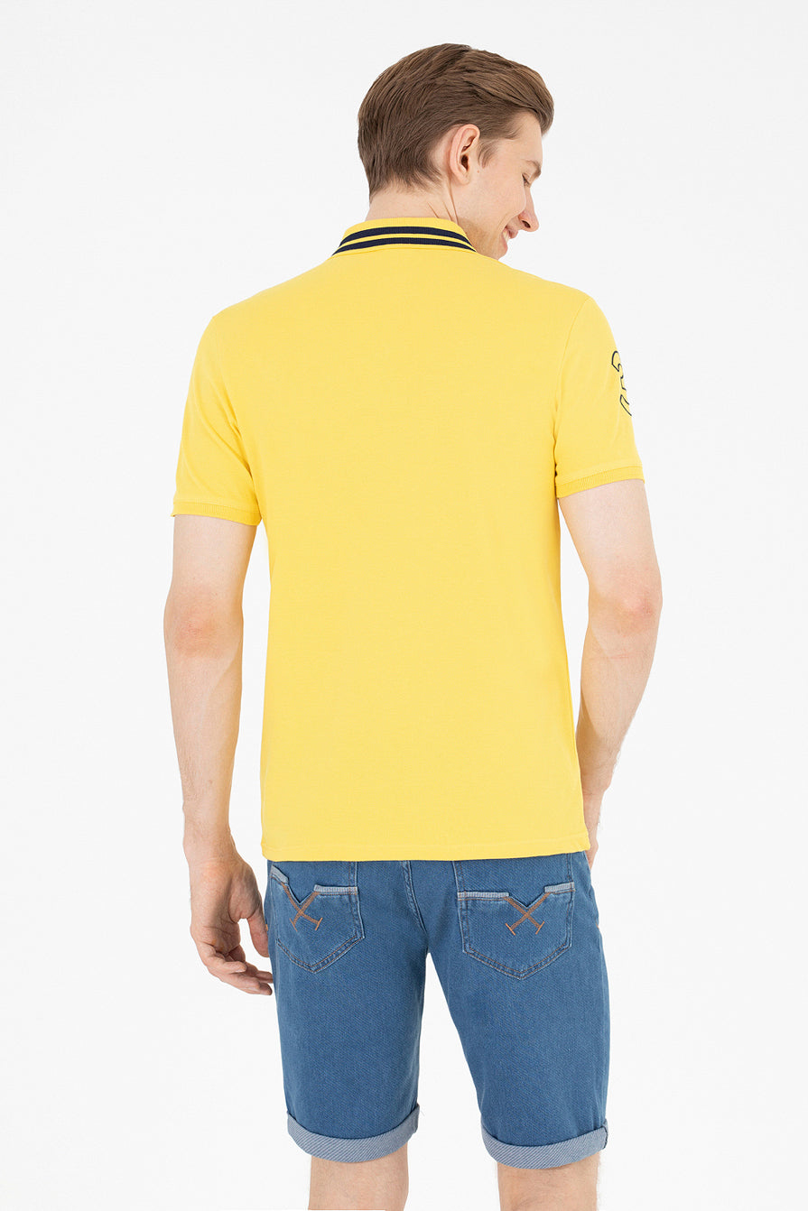 Yellow Short Sleeve Polo Shirt - BEVAVA