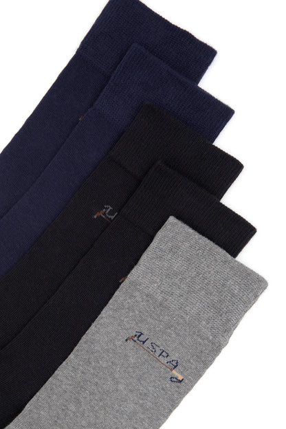 U.S. Polo Assn._Grey Melange_Grey Melange Socks_A081SZ013P01 GALI-SK25_VR086_02