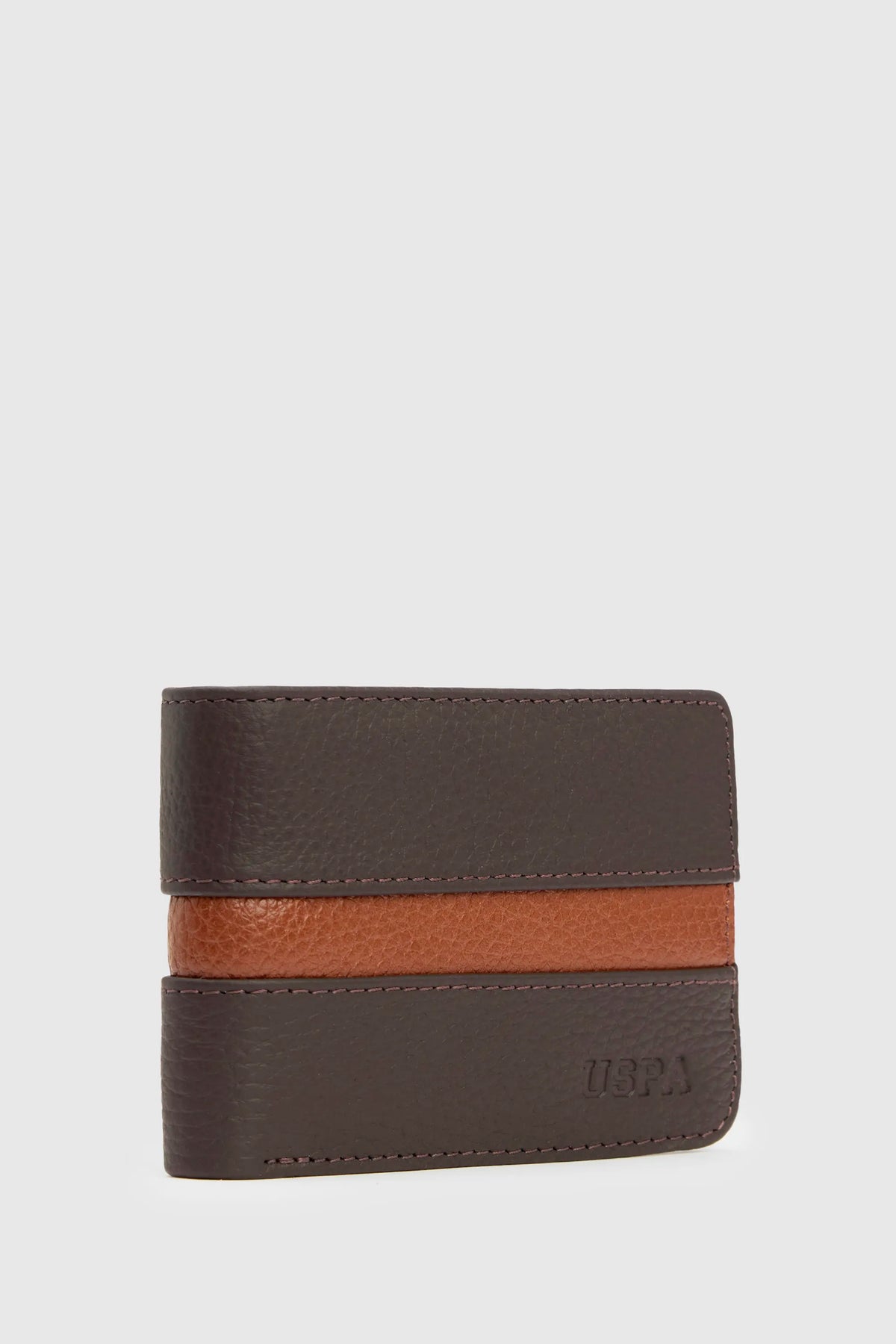 U.S. Polo Assn. Brown Men Brown Colour Block Leather Bifold Wallet SKU: A081SZ0CD0 PU-16898_VR029 Image 02
