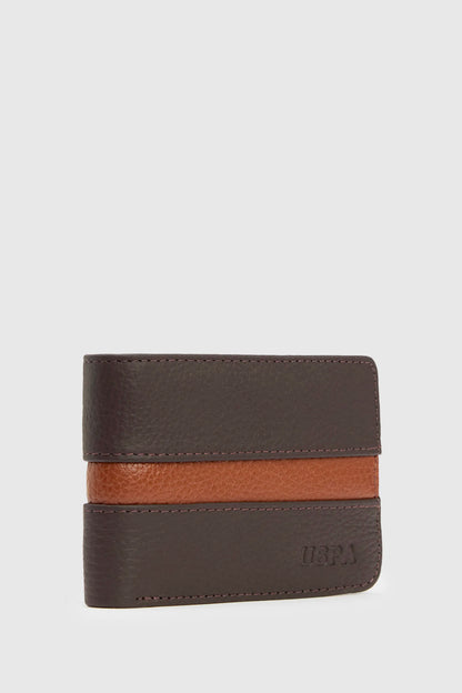 U.S. Polo Assn. Brown Men Brown Colour Block Leather Bifold Wallet SKU: A081SZ0CD0 PU-16898_VR029 Image 02