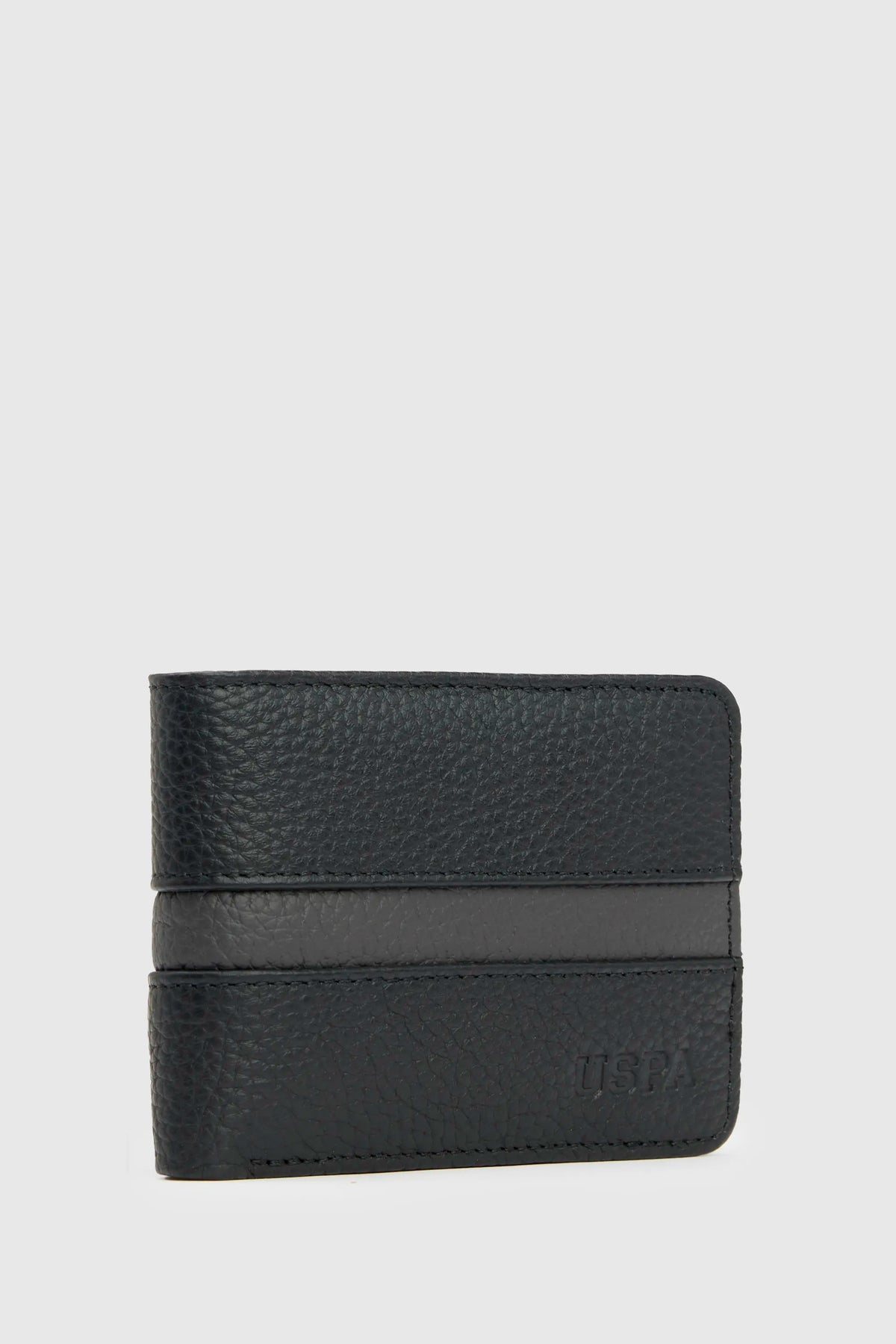 U.S. Polo Assn. Black Men Black Striped Leather Bifold Wallet SKU: A081SZ0CD0 PU-16898_VR046 Image 02
