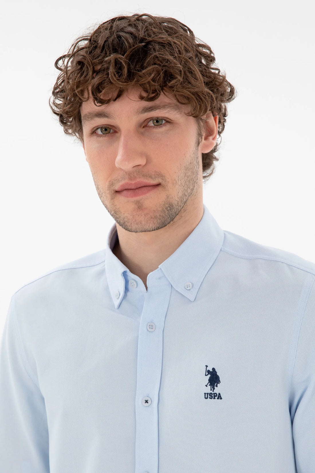 U.S. Polo Assn. Light Blue Men Light Blue Long Sleeve Shirt SKU: G081GL0040 2083841_VR003 Image 02