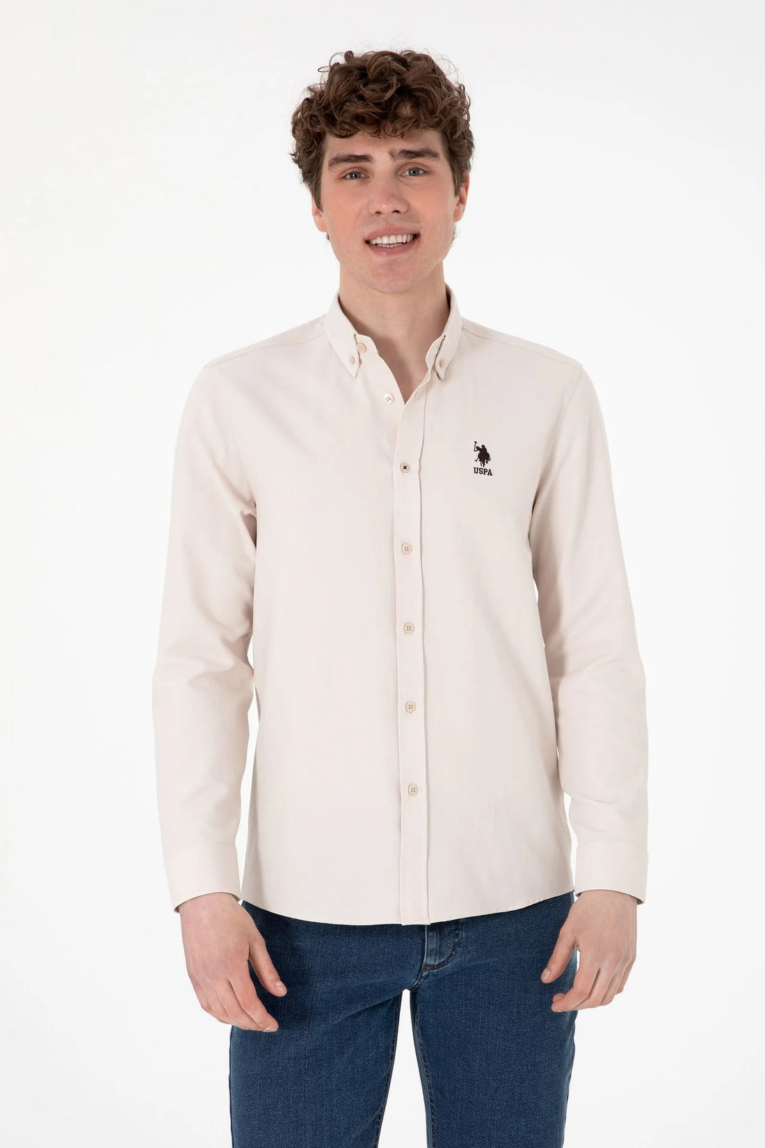 U.S. Polo Assn. Stone Men Stone Long Sleeve Shirt SKU: G081GL0040 2083841_VR049 Image 01