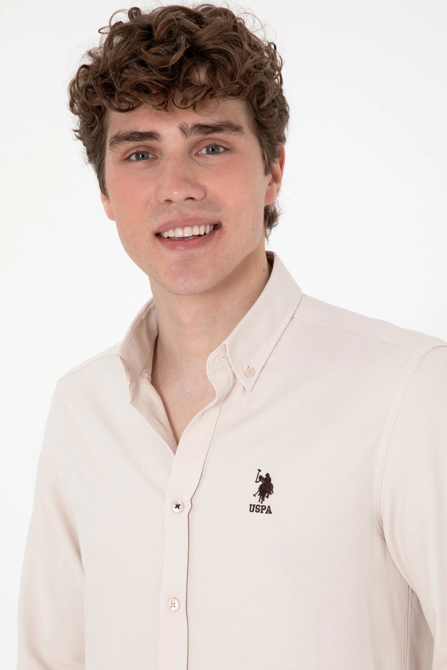 U.S. Polo Assn. Stone Men Stone Long Sleeve Shirt SKU: G081GL0040 2083841_VR049 Image 02