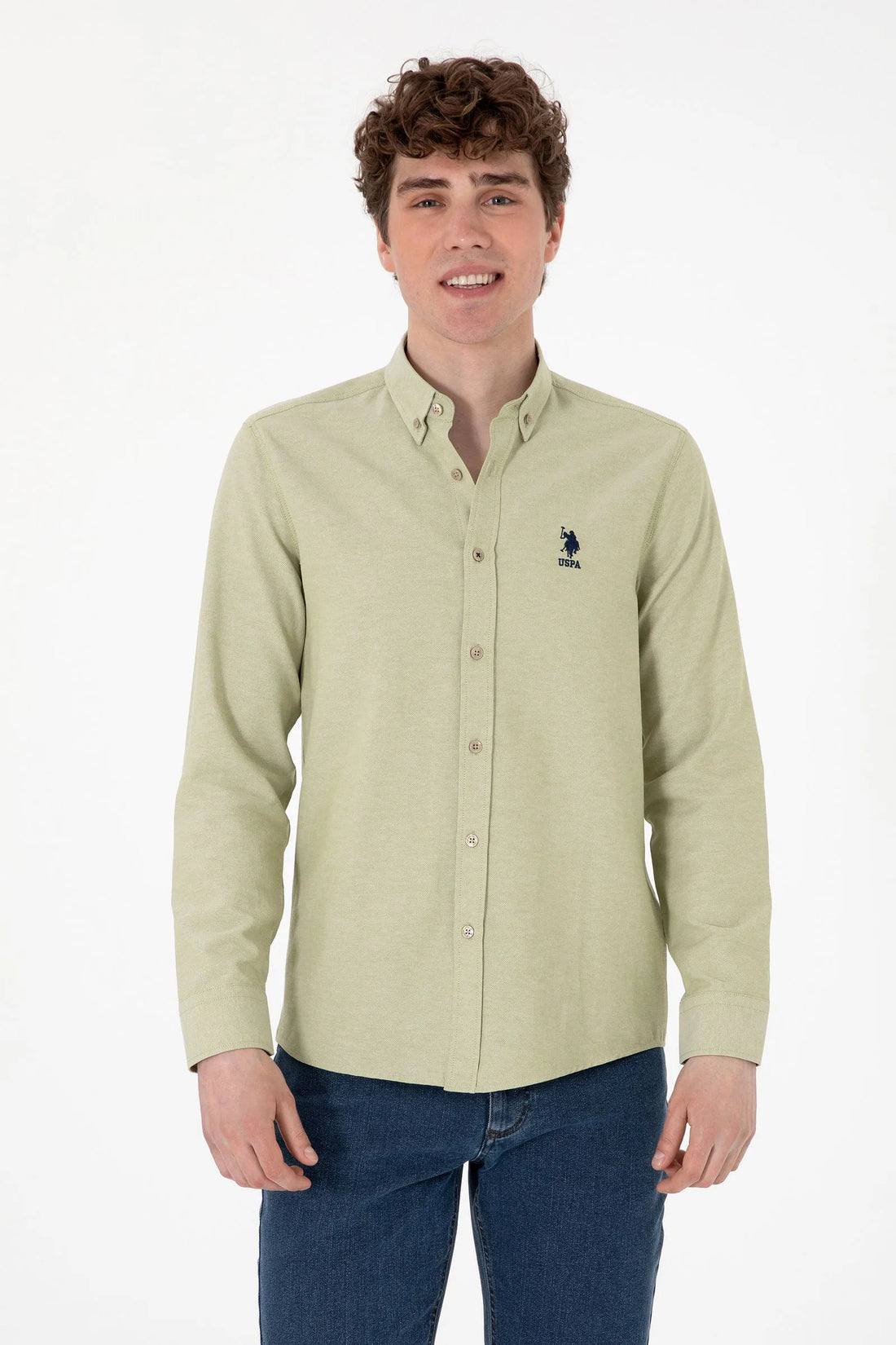 U.S. Polo Assn. Light Khaki Men Light Khaki Long Sleeve Shirt SKU: G081GL0040 2083841_VR183 Image 01