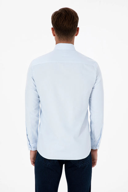 U.S. Polo Assn. Light Blue Men Light Blue Long Sleeve Button Down Oxford Shirt SKU: G081GL0040 2225592_VR003 Image 05
