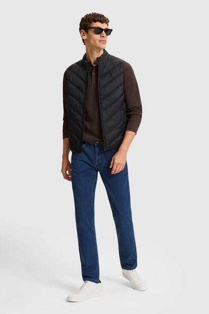 U.S. Polo Assn. Black Men Black Chevron Quilted Vest Jacket SKU: G081GL0100 PU-13222_VR046 Image 04