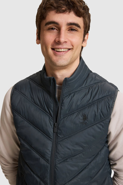 U.S. Polo Assn. Fog Men Fog Quilted Vest Jacket SKU: G081GL0100 PU-13222_VR076 Image 02