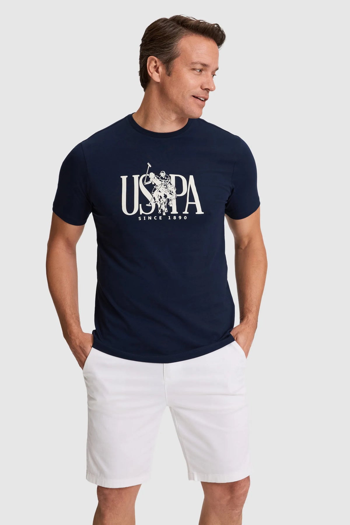 U.S. Polo Assn. Navy Men Navy Short Sleeve Printed T-Shirt SKU: G081GL0110 PU-10369_VR033 Image 01