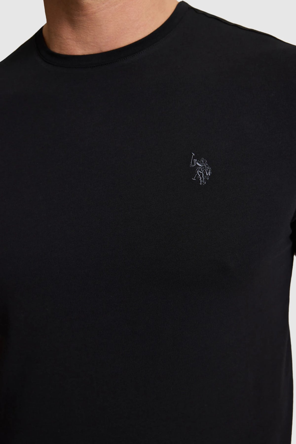 U.S. Polo Assn. Black Men Black Short Sleeve Cotton T-Shirt SKU: G081GL0110 PU-8732_VR046 Image 06