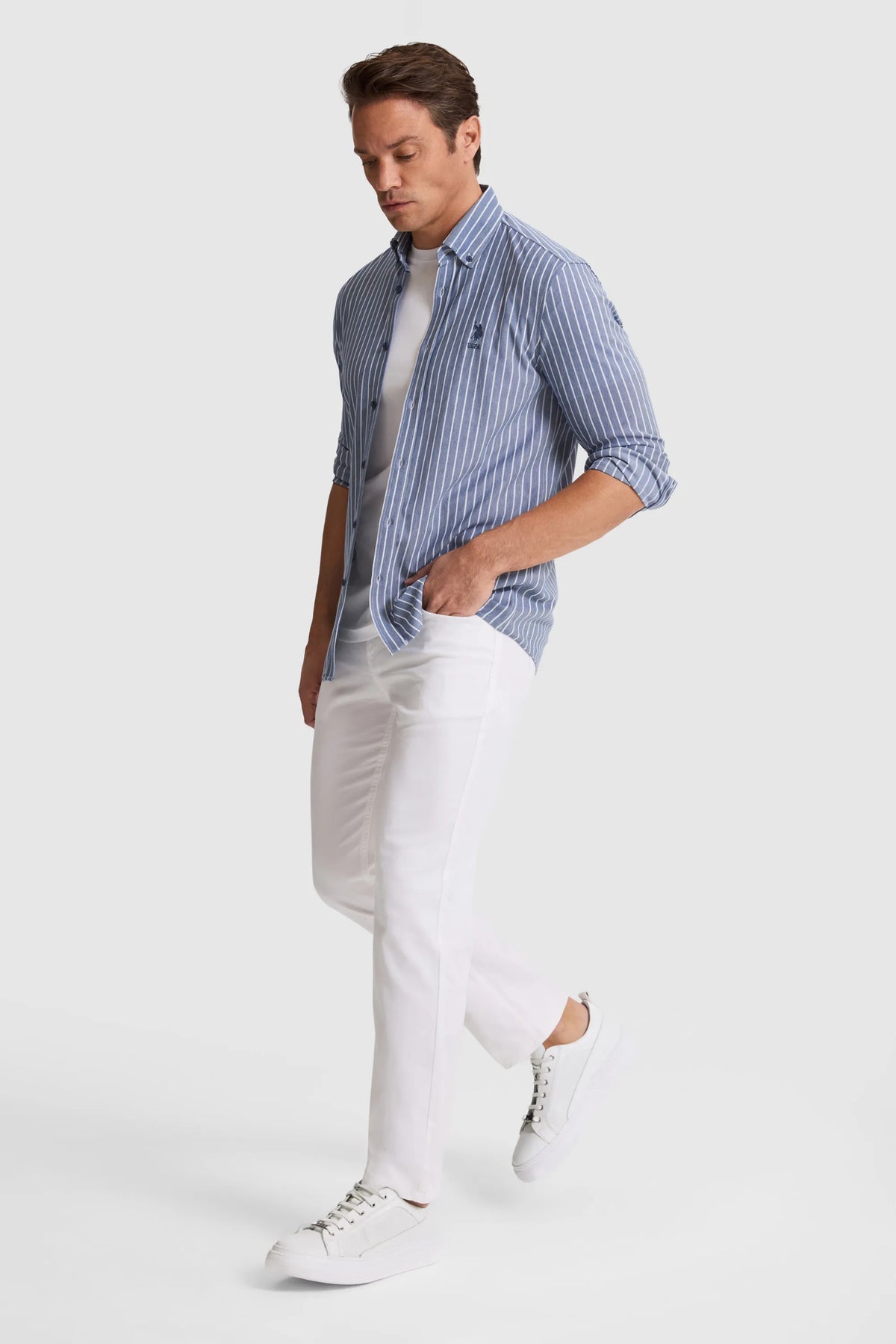 U.S. Polo Assn. White Men White Slim Fit Chino Trousers SKU: G081GL0780 PU-8794_VR013 Image 03
