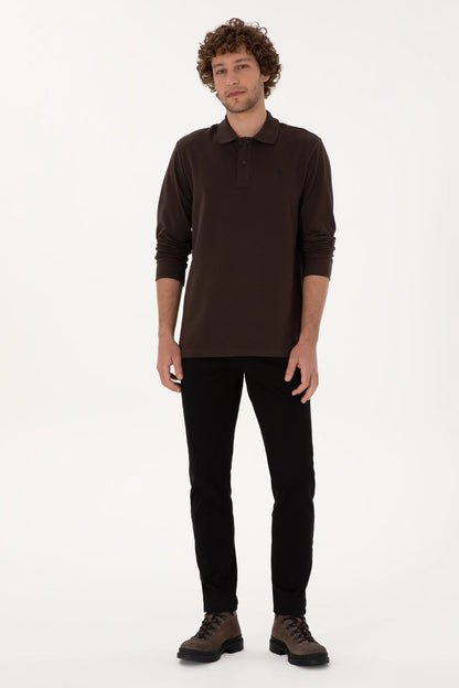 U.S. Polo Assn. Dark Brown Men Dark Brown Long Sleeve PiquŽ Polo Shirt SKU: G081GL0820 2225784_VR084 Image 04