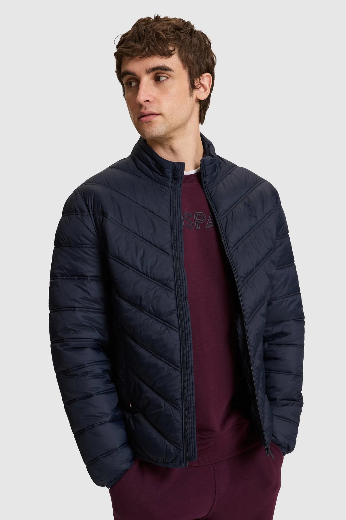 U.S. Polo Assn. Navy Men Navy Quilted Puffer Jacket SKU: G081GL0MS0 PU-13216_VR033 Image 01