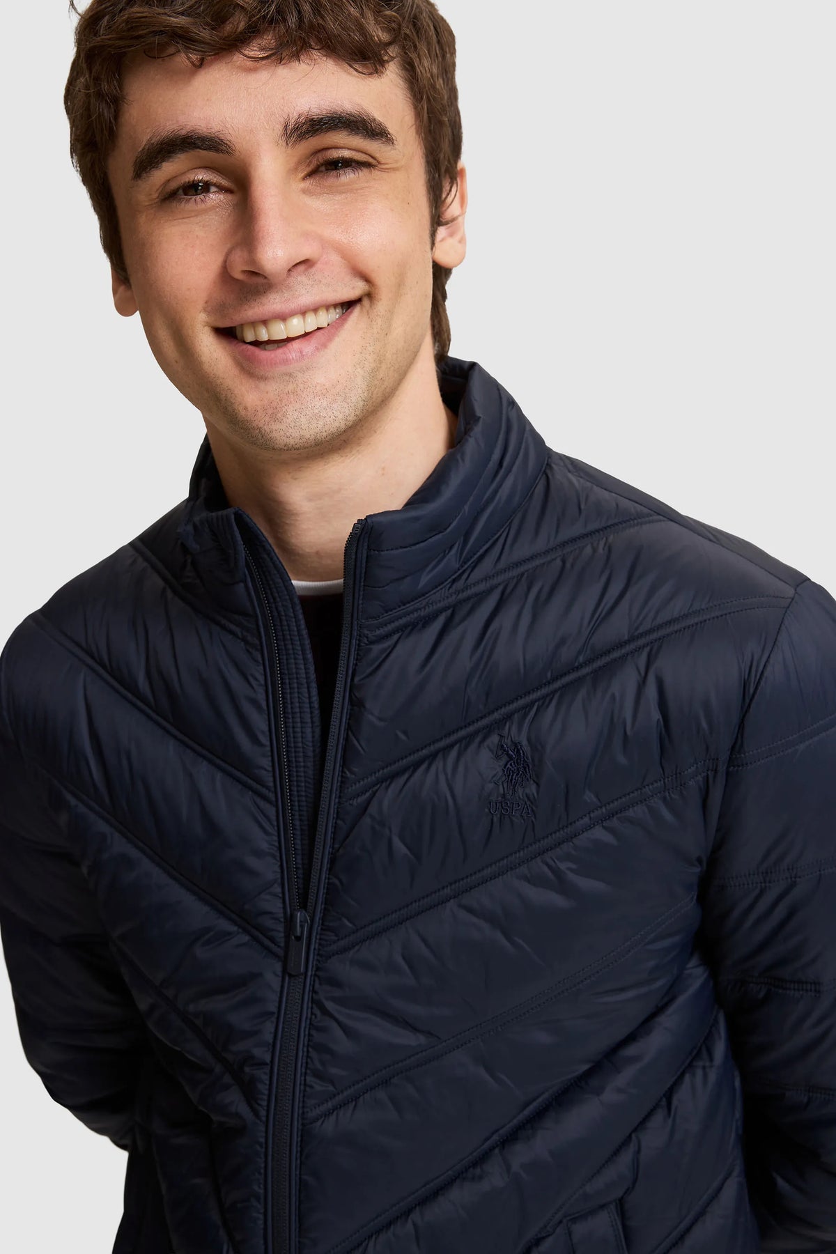 U.S. Polo Assn. Navy Men Navy Quilted Puffer Jacket SKU: G081GL0MS0 PU-13216_VR033 Image 02