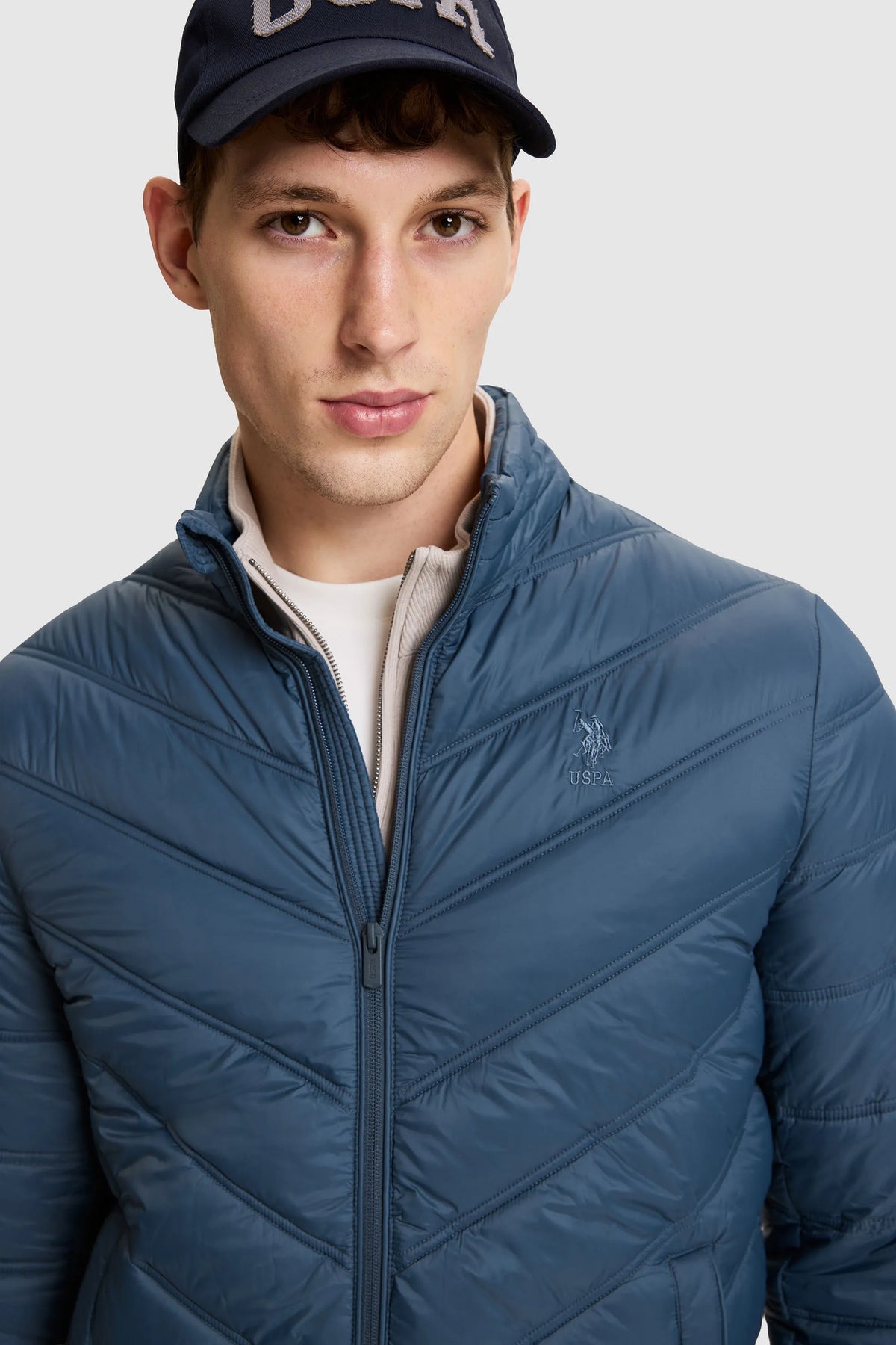 U.S. Polo Assn. Oil Men Oil Chevron Quilted Puffer Jacket SKU: G081GL0MS0 PU-13216_VR102 Image 03