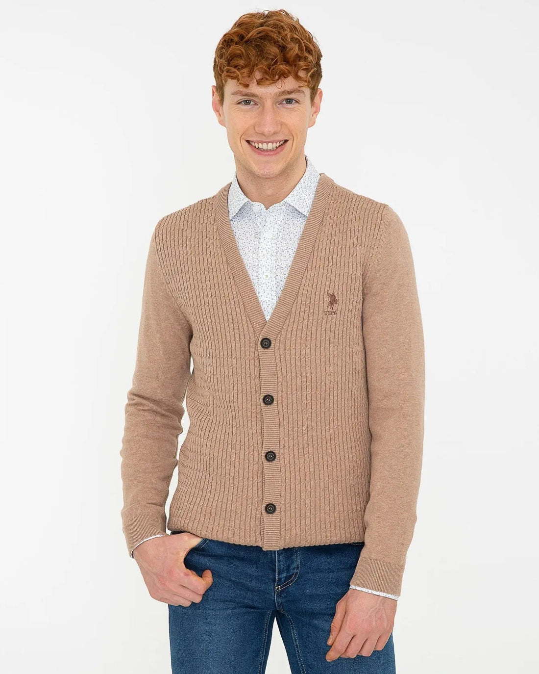 Beige Knitting Cardigan - BEVAVA