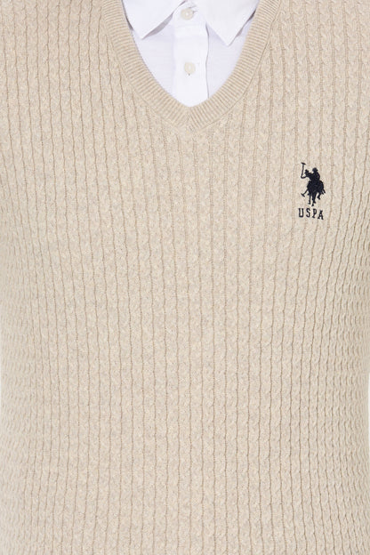 Beige Knitting Jumper U.S. Polo Assn.