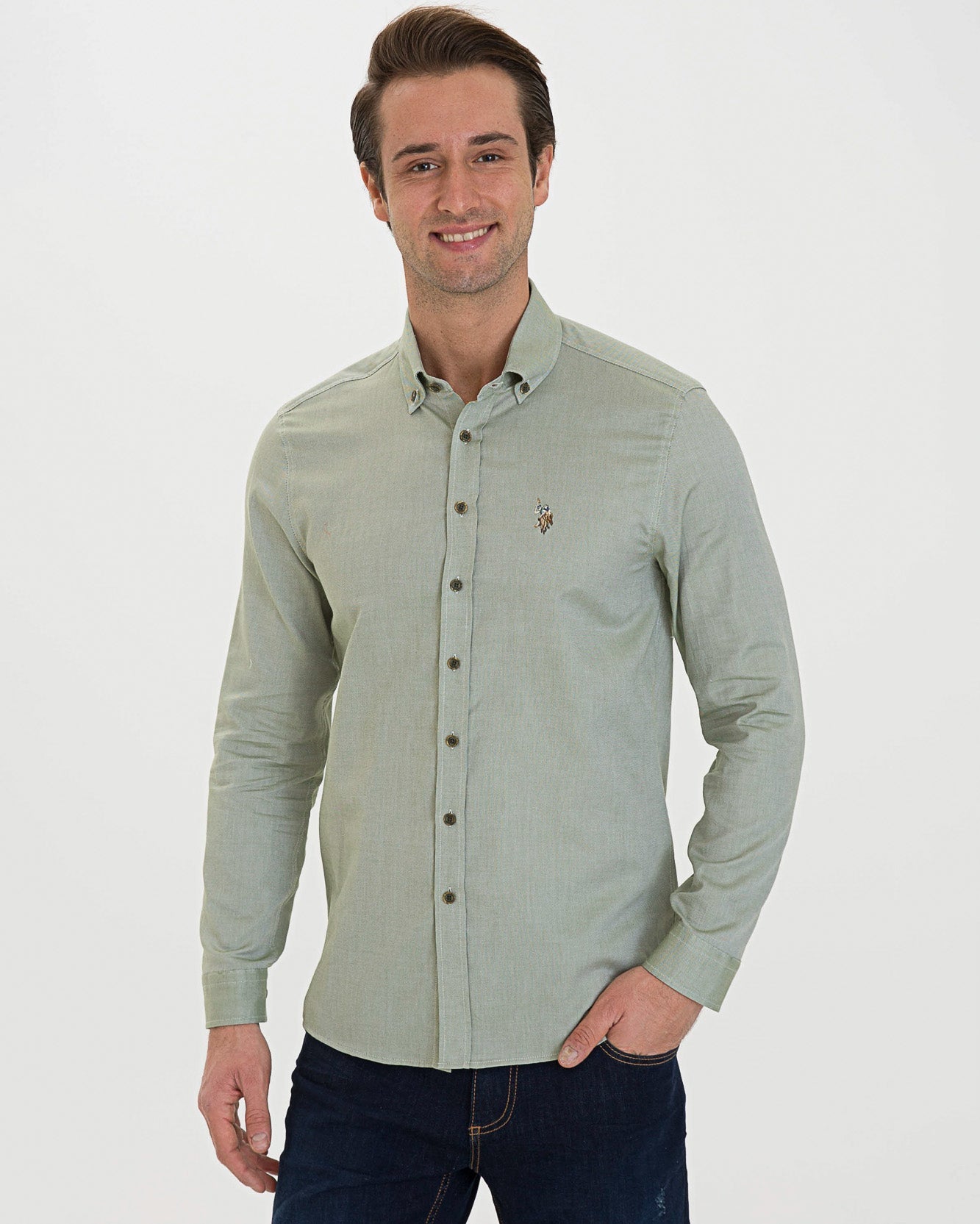 Kaki Shirt Long Sleeve U.S. Polo Assn.