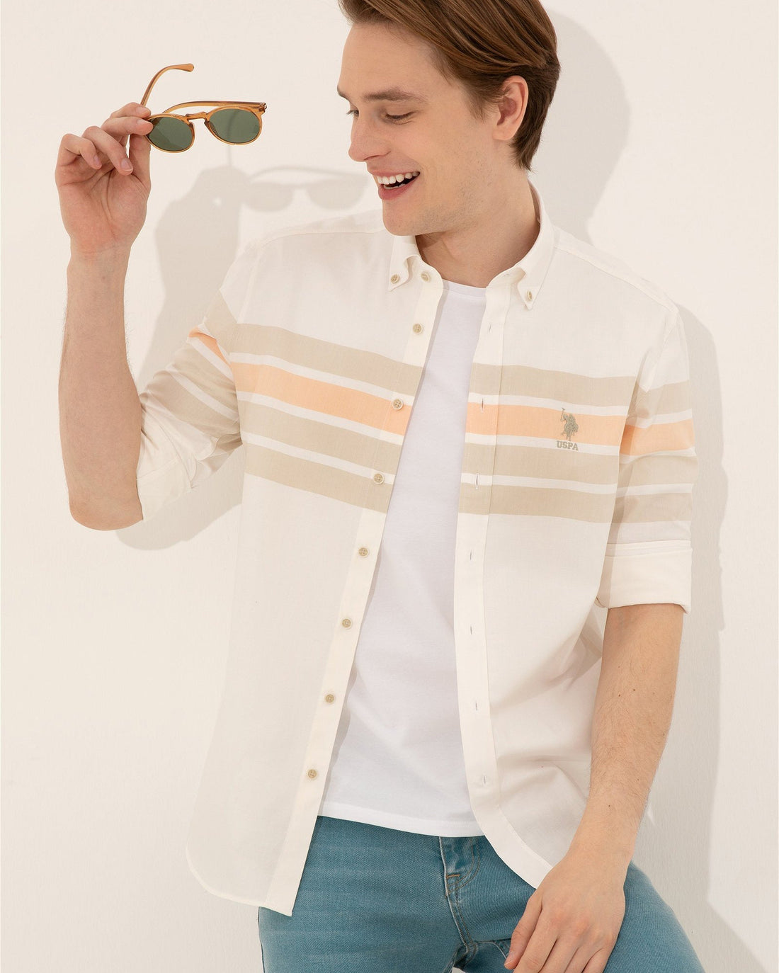 Beige Shirt Long Sleeve U.S. Polo Assn.