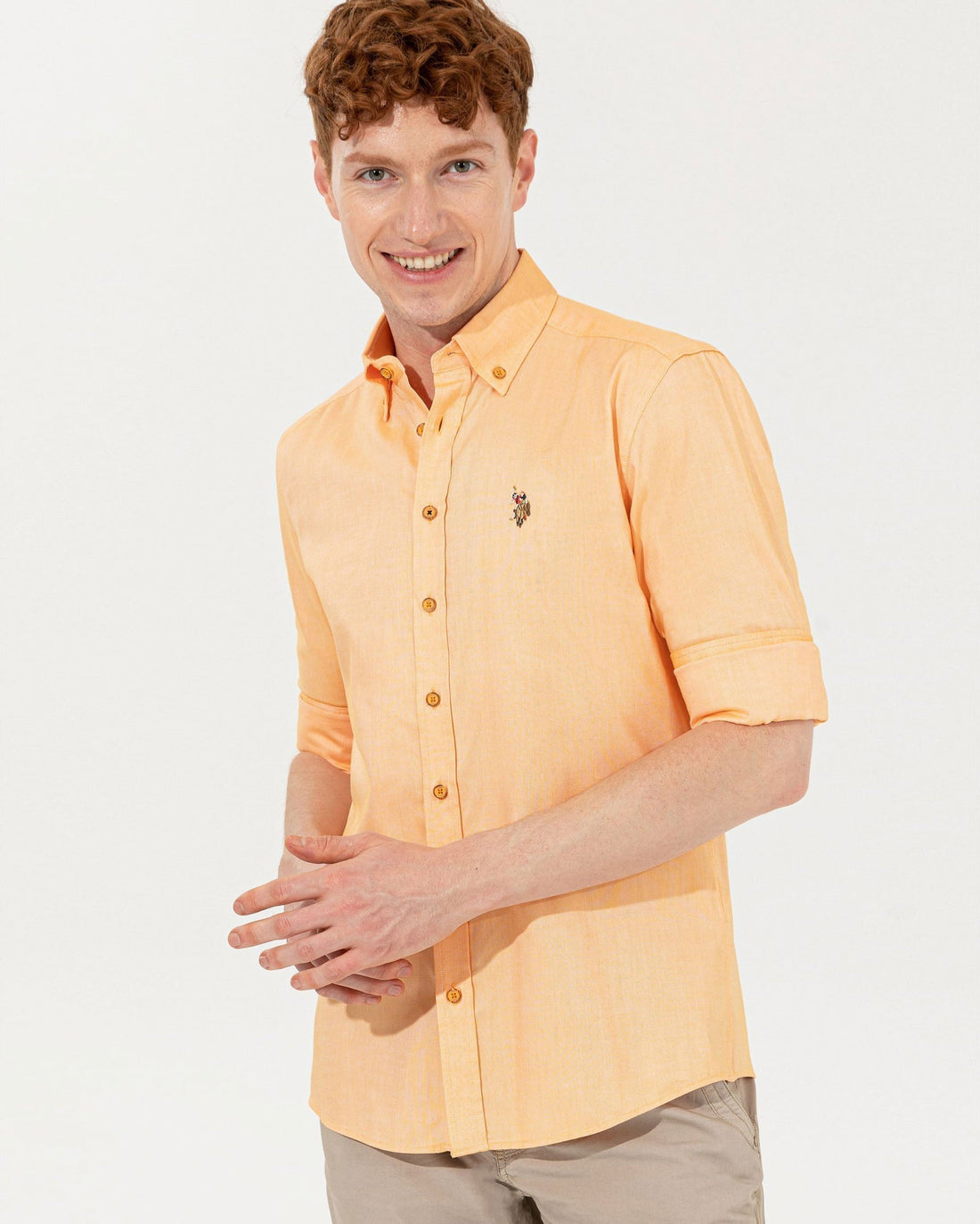 Orange Shirt Long Sleeve U.S. Polo Assn.