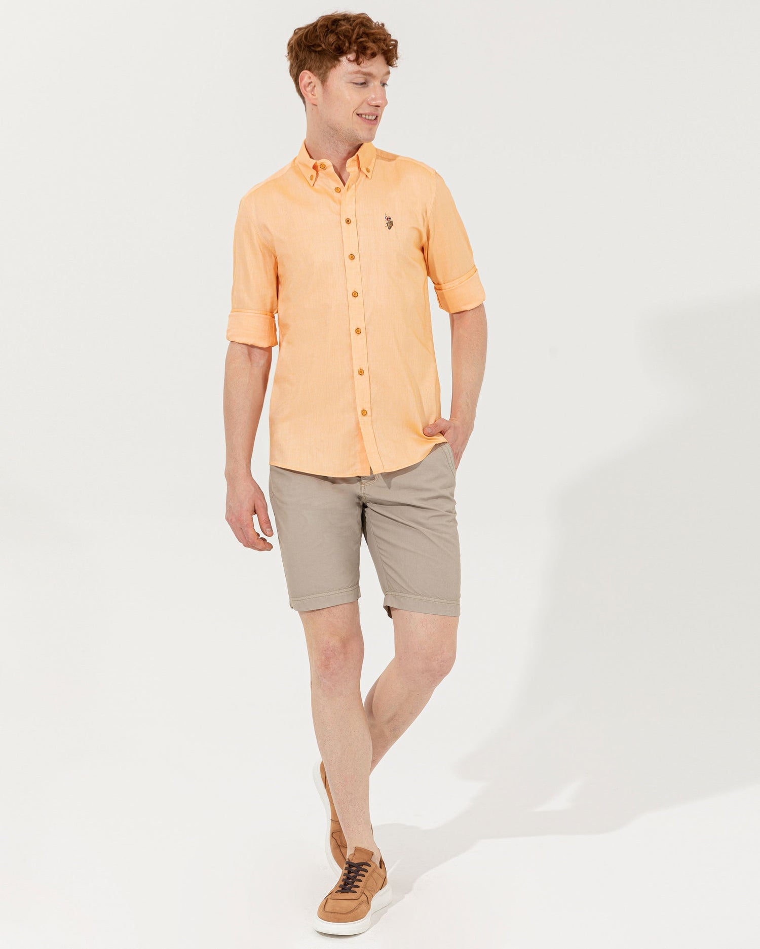 Orange Shirt Long Sleeve U.S. Polo Assn.