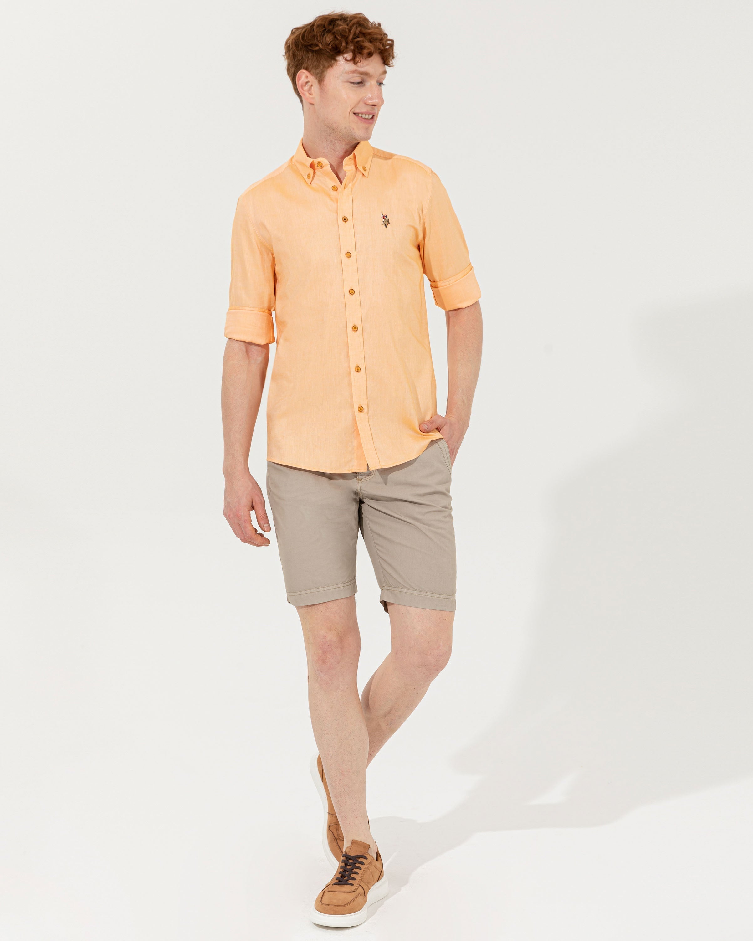 Orange Shirt Long Sleeve U.S. Polo Assn.