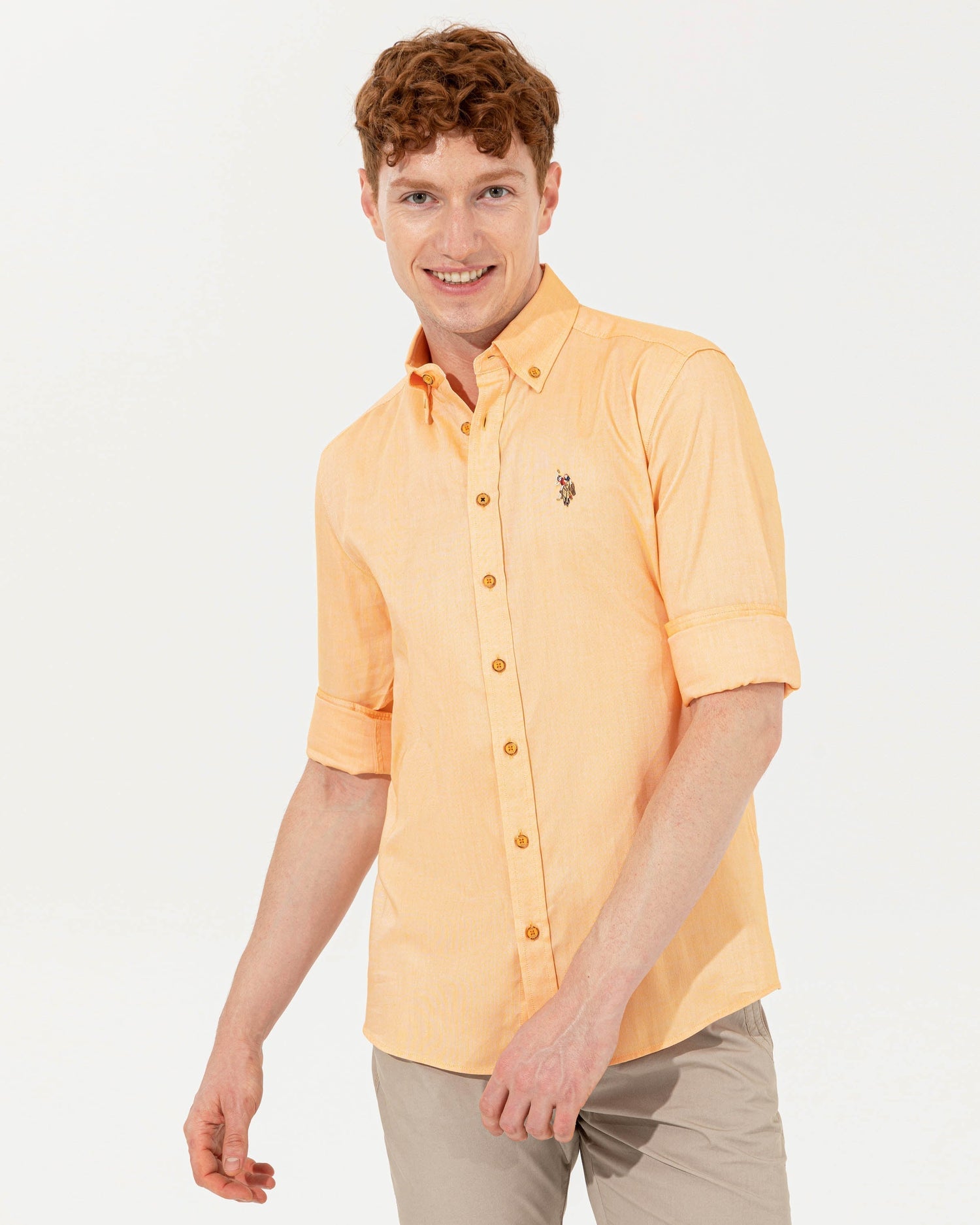 Orange Shirt Long Sleeve U.S. Polo Assn.