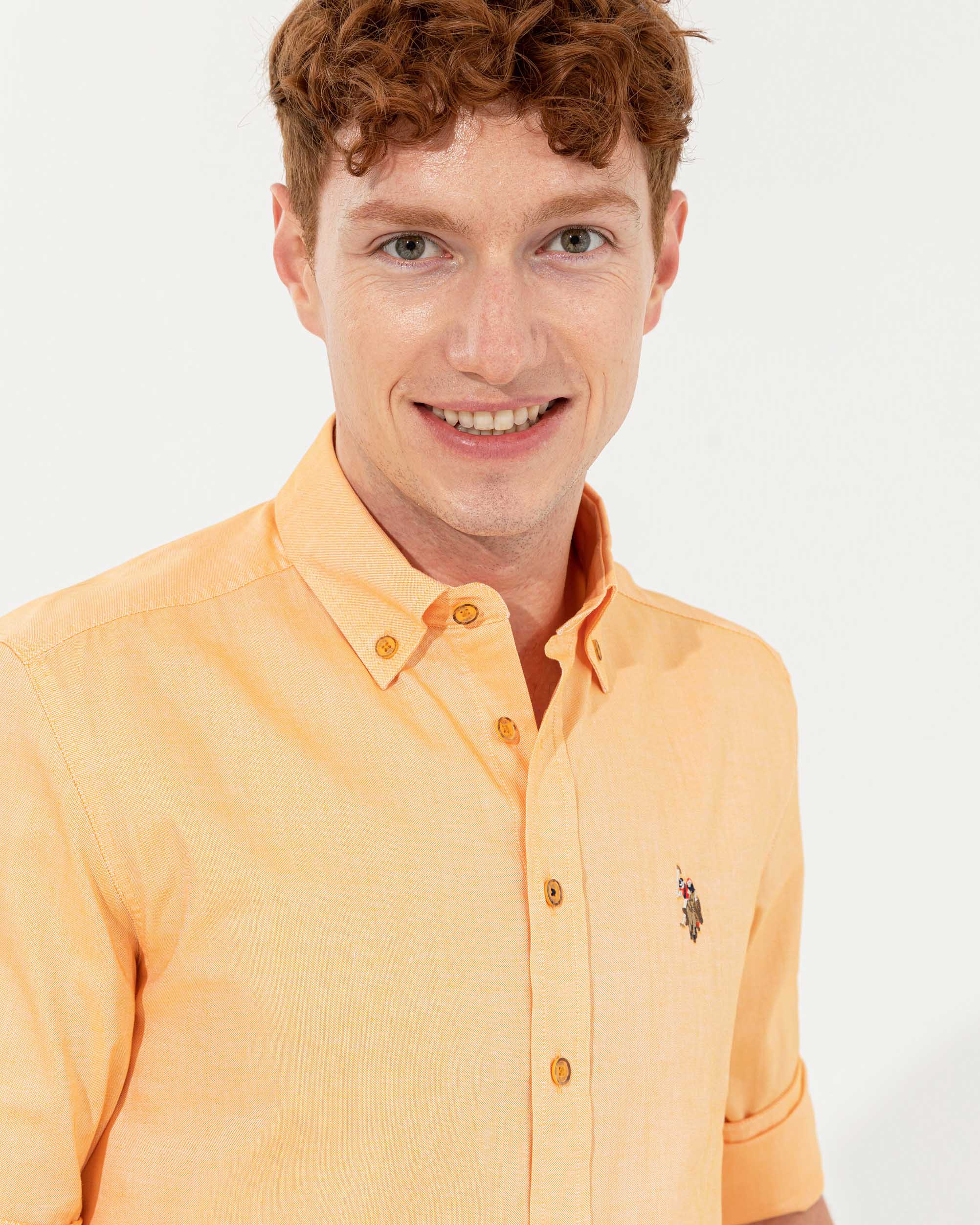 Orange Shirt Long Sleeve U.S. Polo Assn.