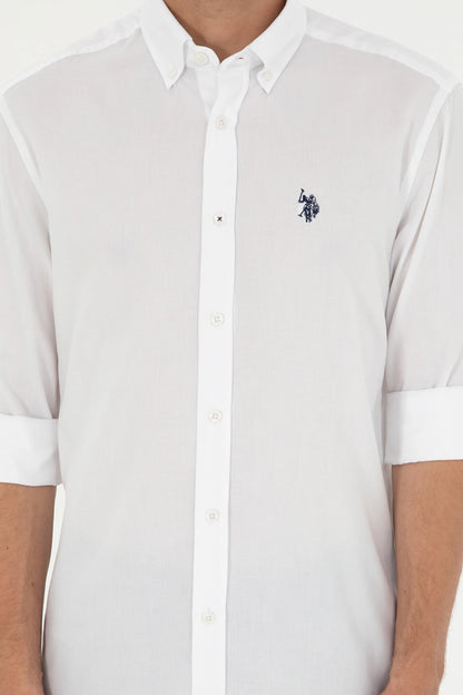 U.S. Polo Assn. White Men White Long Sleeve Poplin Shirt SKU: G081SZ0040 1962460_VR013 Image 06
