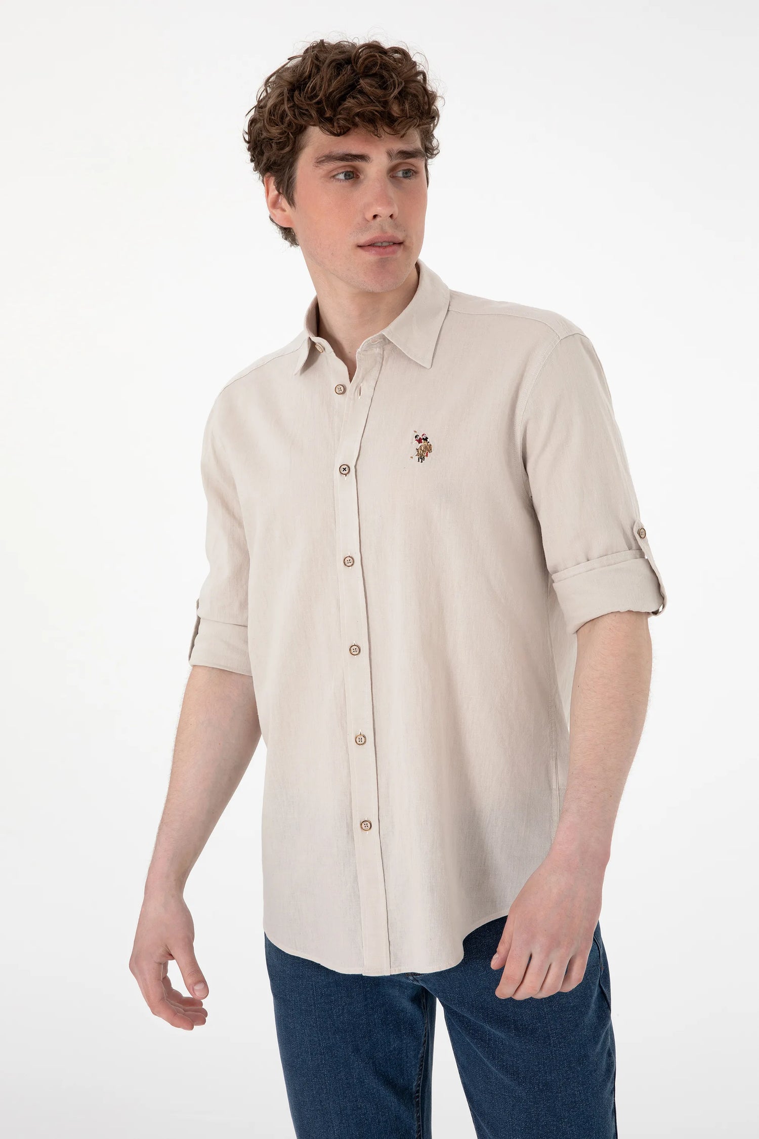 U.S. Polo Assn. Stone Men Stone Long Sleeve Shirt SKU: G081SZ0040 2082527_VR049 Image 03