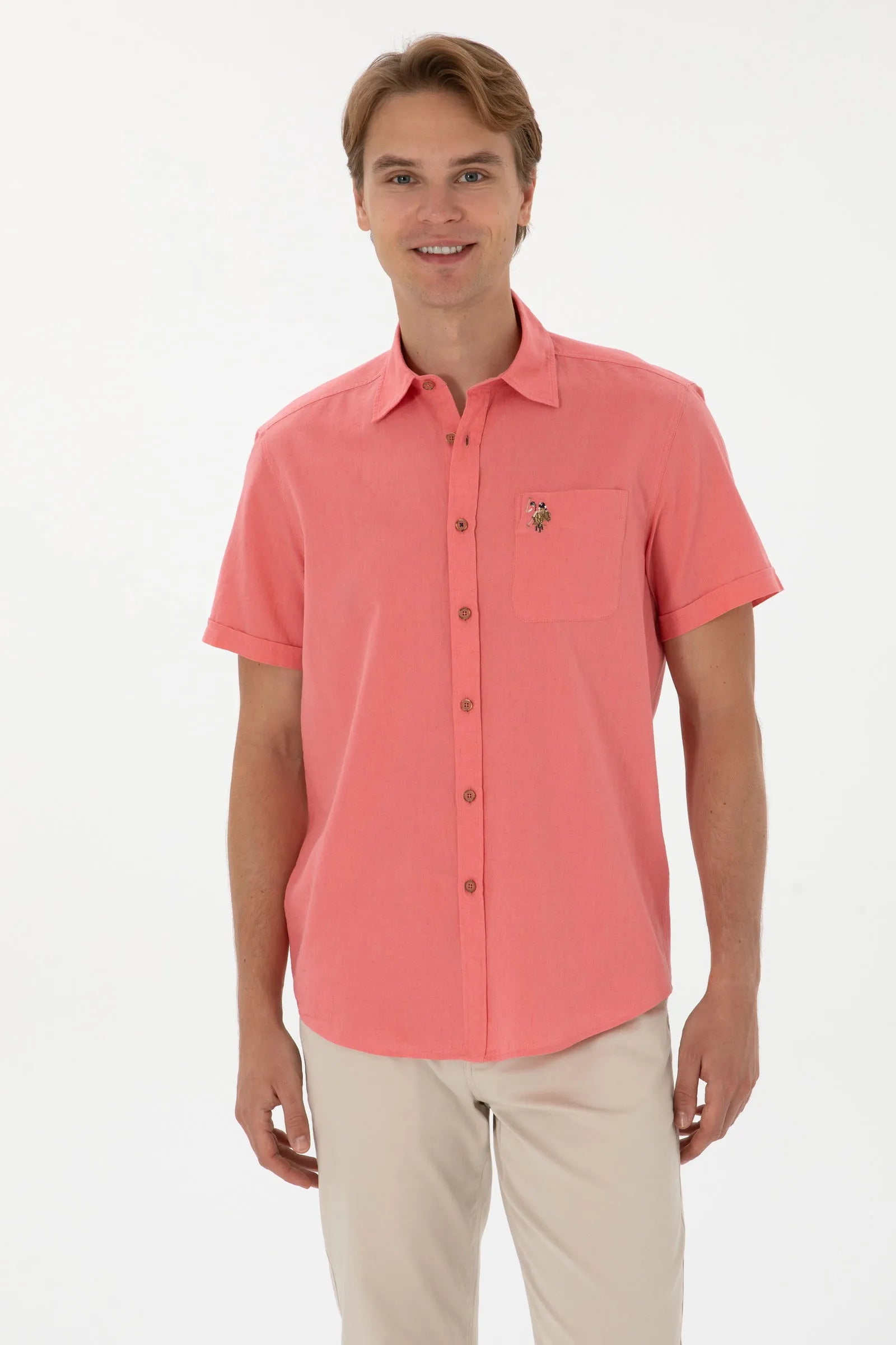 U.S. Polo Assn. Dark Pink Men Dark Pink Shirt SKU: G081SZ0040 2082772_VR167 Image 01