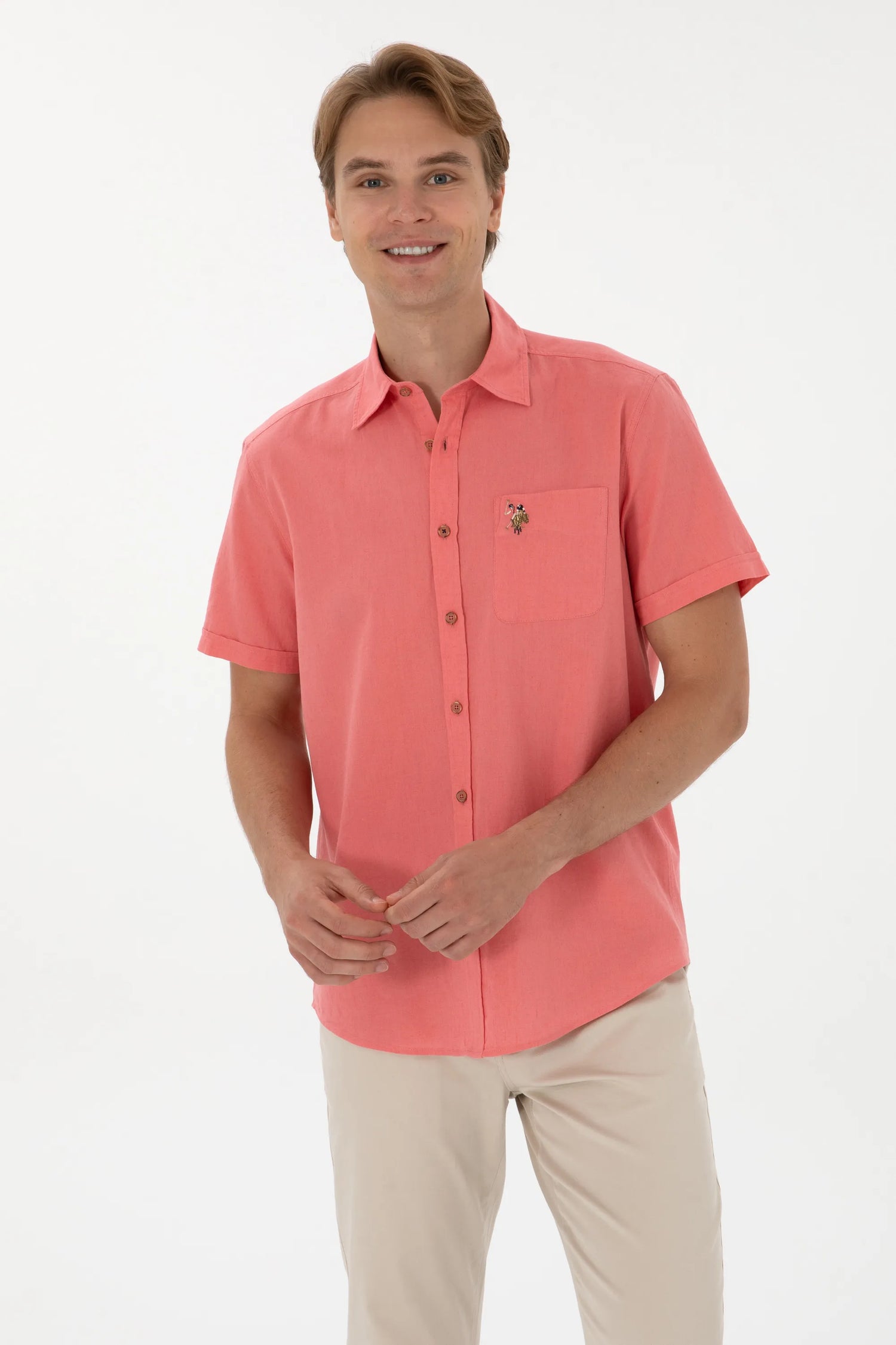 U.S. Polo Assn. Dark Pink Men Dark Pink Shirt SKU: G081SZ0040 2082772_VR167 Image 03