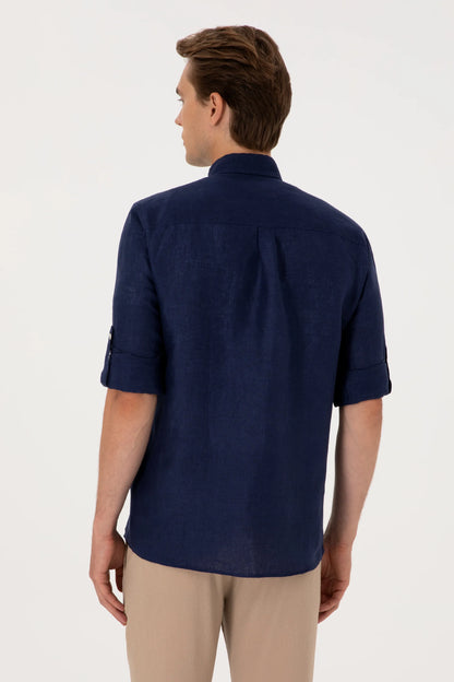 U.S. Polo Assn. Navy Men Navy Long Sleeve Shirt SKU: G081SZ0040 2103097_VR033 Image 05