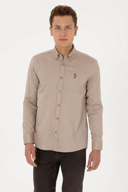 U.S. Polo Assn._Khaki_Khaki Shirt_G081SZ0040 2225643_VR027_01