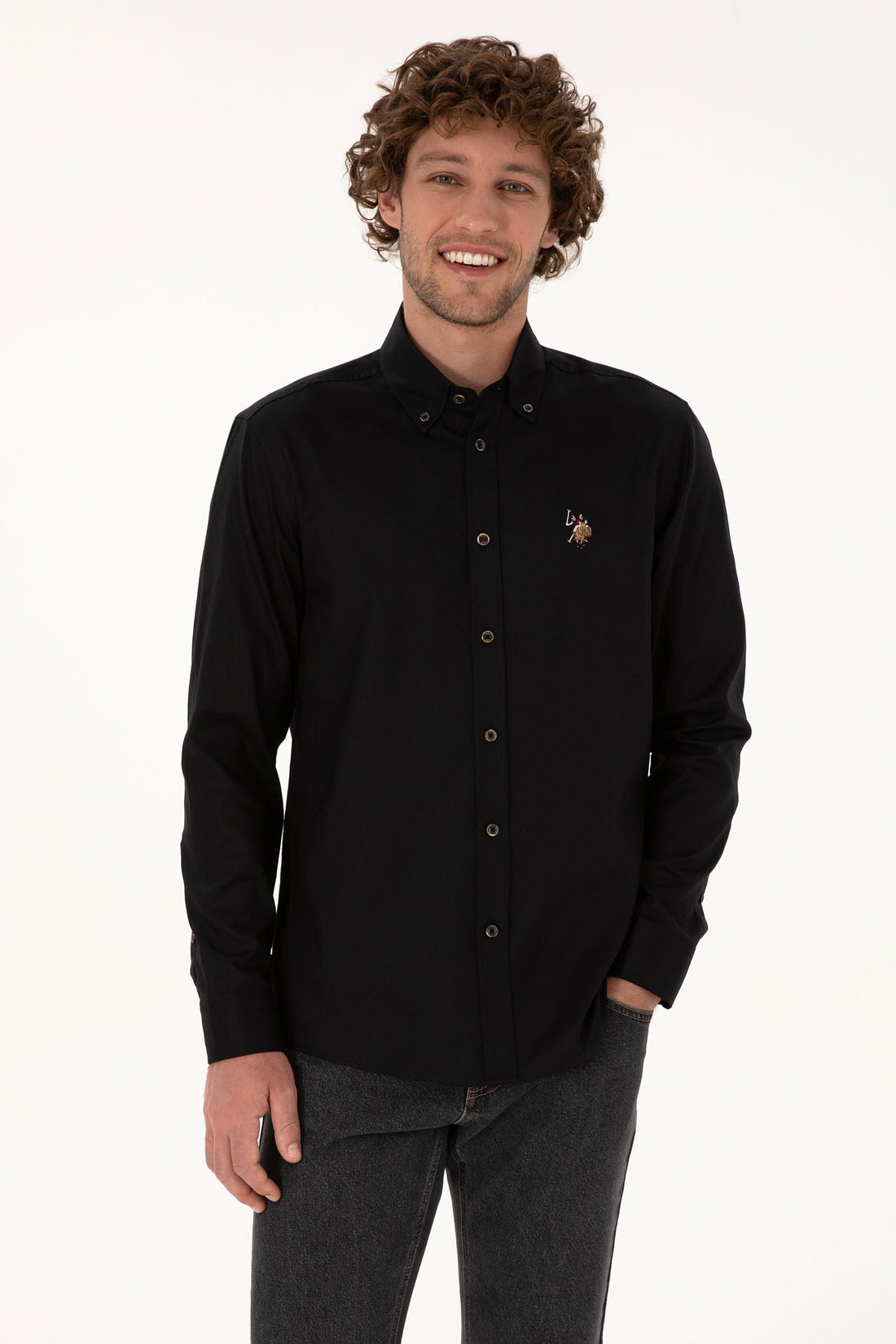 U.S. Polo Assn._Black_Black Shirt Long Sleeve_G081SZ0040 2225643_VR046_01