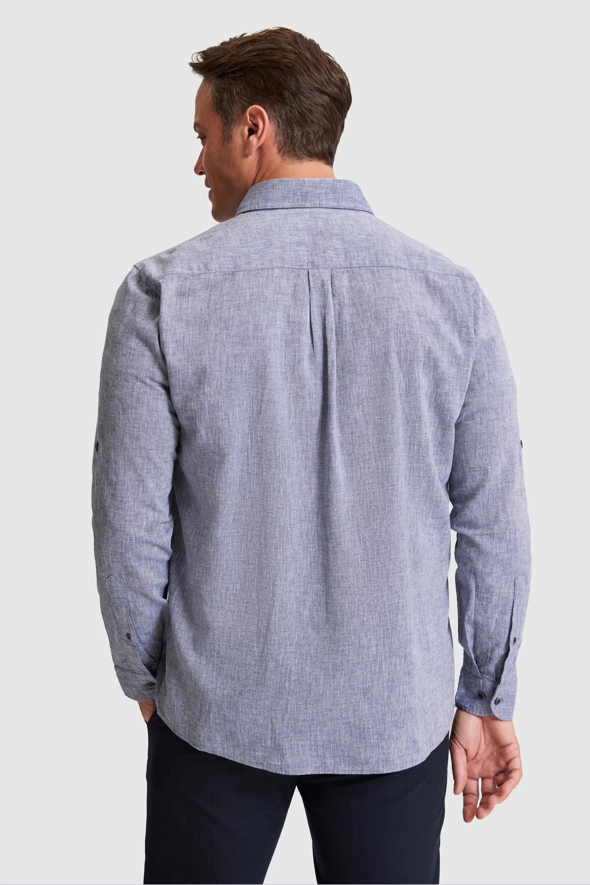 U.S. Polo Assn. Indigo Men Indigo Long Sleeve Chambray Shirt SKU: G081SZ0040 PU-10238_VR028 Image 05