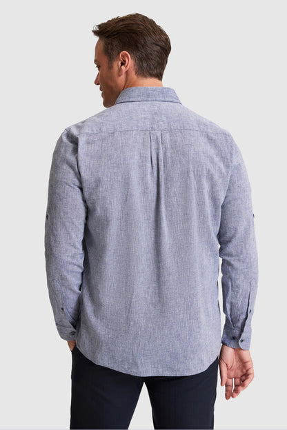 U.S. Polo Assn. Indigo Men Indigo Long Sleeve Chambray Shirt SKU: G081SZ0040 PU-10238_VR028 Image 05