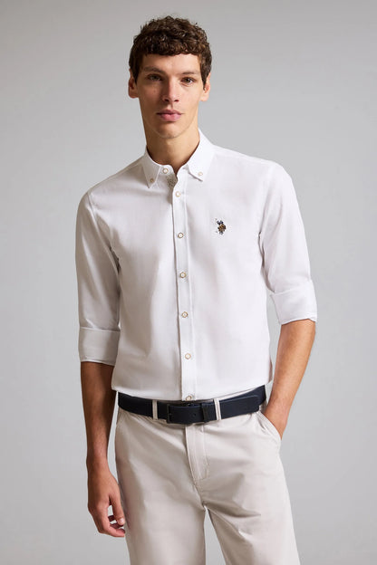U.S. Polo Assn. White Men White Long Sleeve Fine Oxford Shirt SKU: G081SZ0040 PU-14148_VR013 Image 01