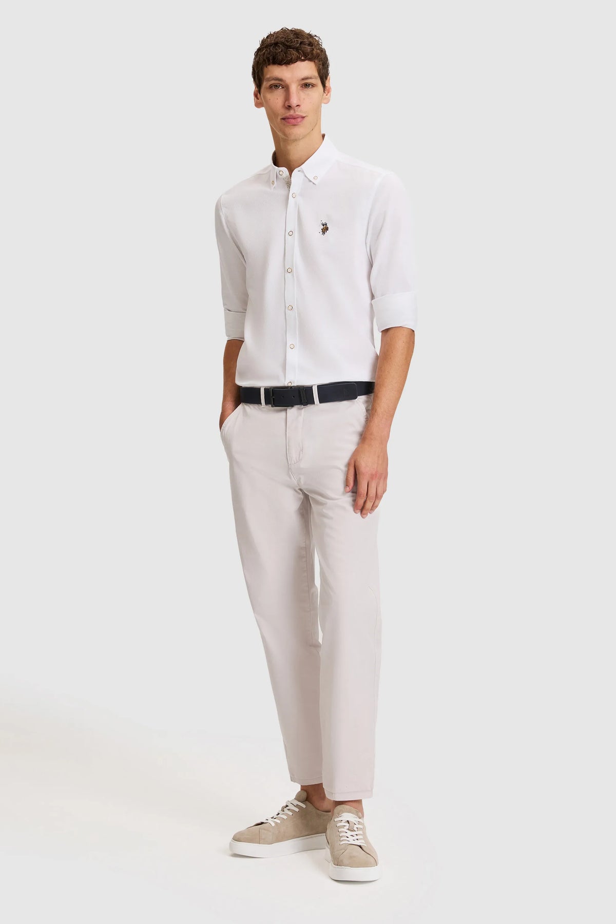 U.S. Polo Assn. White Men White Long Sleeve Fine Oxford Shirt SKU: G081SZ0040 PU-14148_VR013 Image 05