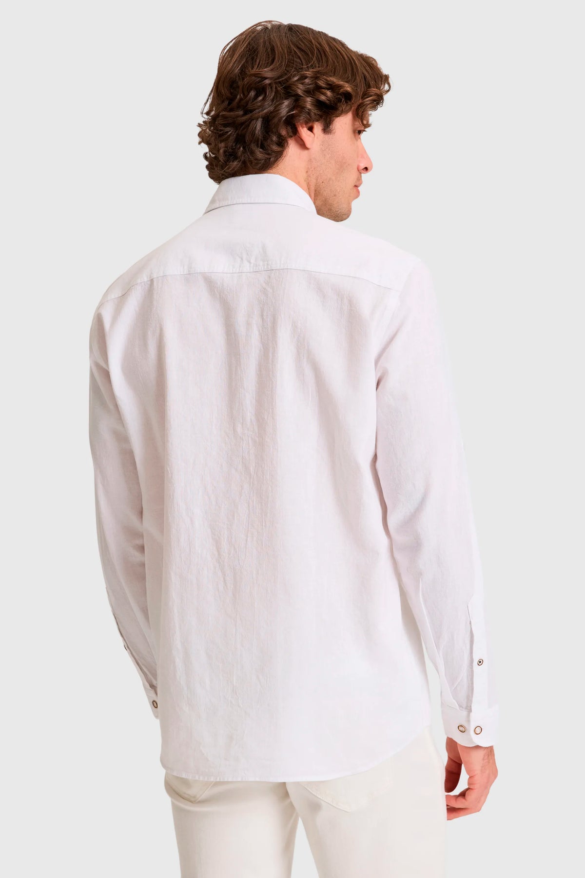 U.S. Polo Assn. White Men White Long Sleeve Linen Blend Shirt SKU: G081SZ0040 PU-8659_VR013 Image 06