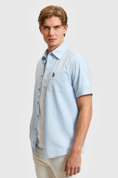 U.S. Polo Assn. Light Blue Men Light Blue Shirt SKU: G081SZ0040 PU-8862_VR003 Image 01
