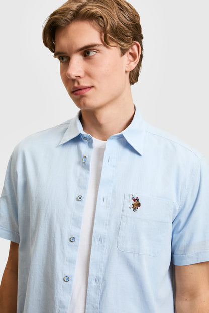 U.S. Polo Assn. Light Blue Men Light Blue Shirt SKU: G081SZ0040 PU-8862_VR003 Image 02