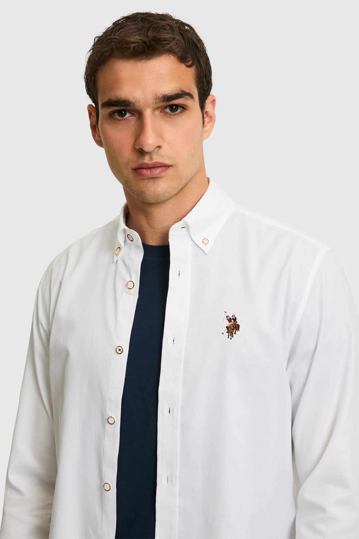 U.S. Polo Assn. White Men White Long Sleeve Button Down Oxford Shirt SKU: G081SZ0040 PU-8889_VR013 Image 02