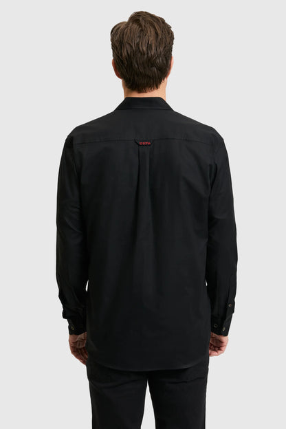 U.S. Polo Assn. Black Men Black Long Sleeve Textured Overshirt Shirt SKU: G081SZ0040 PU-8889_VR046 Image 05