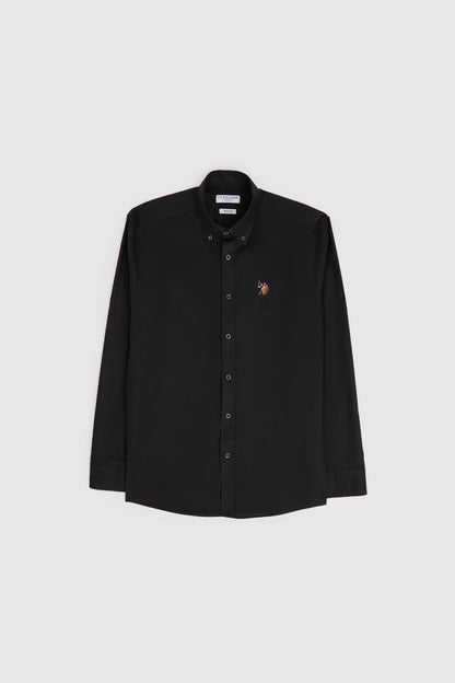 U.S. Polo Assn. Black Men Black Long Sleeve Textured Overshirt Shirt SKU: G081SZ0040 PU-8889_VR046 Image 06