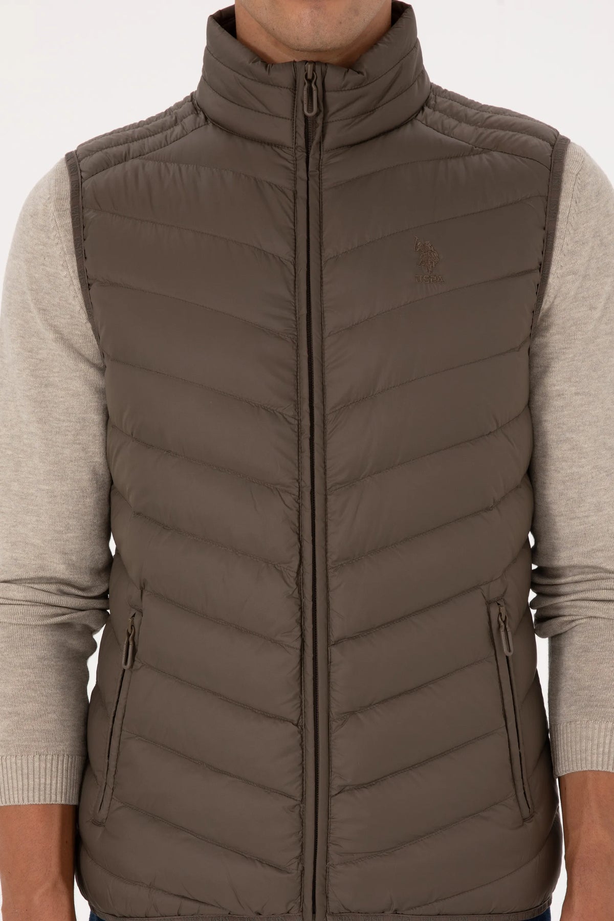U.S. Polo Assn. Mink Men Mink Quilted Vest Jacket SKU: G081SZ0100 2246365_VR052 Image 06