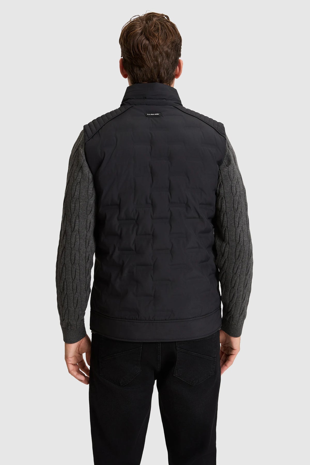U.S. Polo Assn. Black Men Black Quilted Vest Jacket SKU: G081SZ0100 PU-13214_VR046 Image 05
