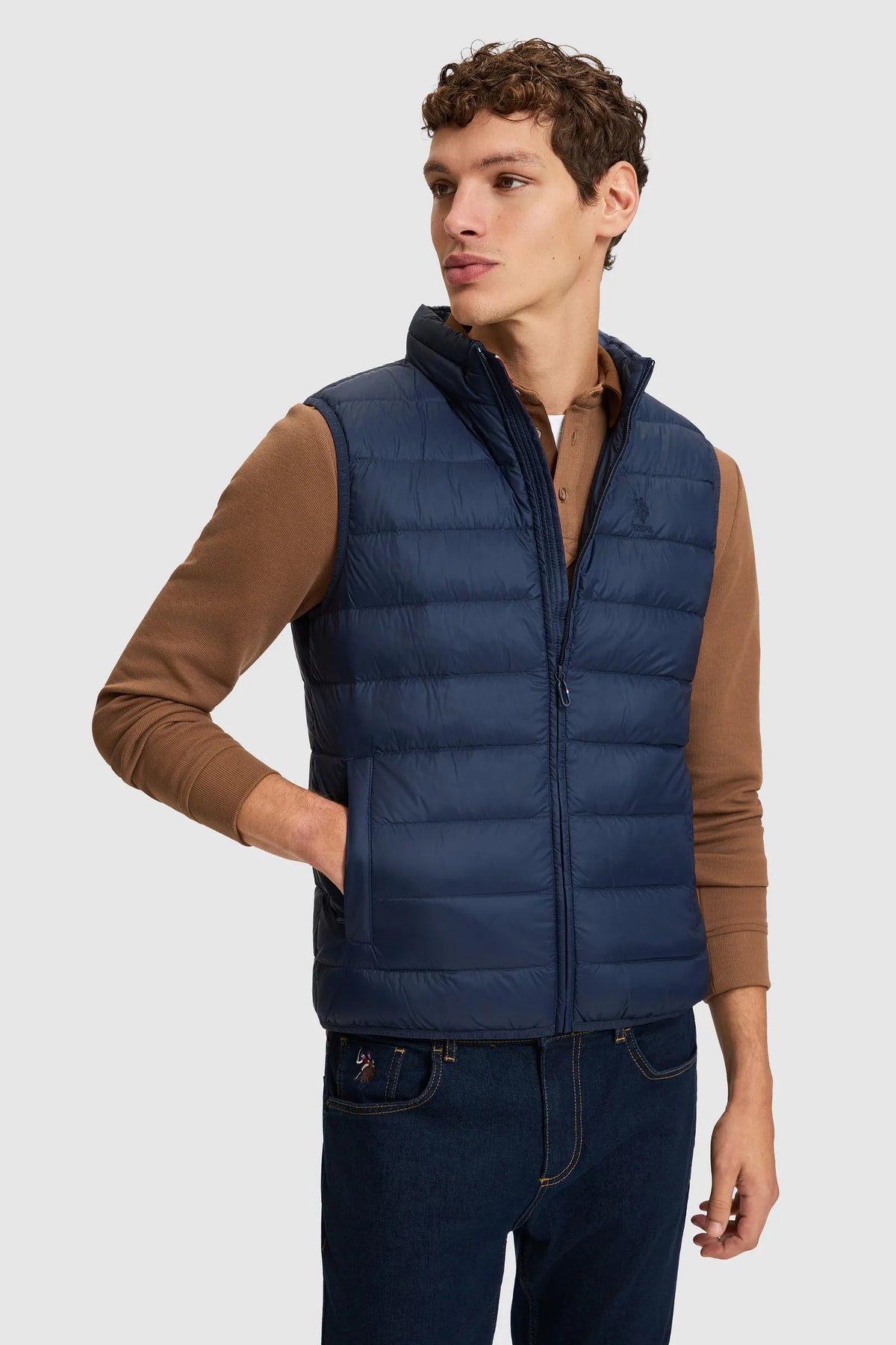 U.S. Polo Assn. Navy Men Navy Lightweight Padded Vest Jacket SKU: G081SZ0100 PU-13219_VR033 Image 01