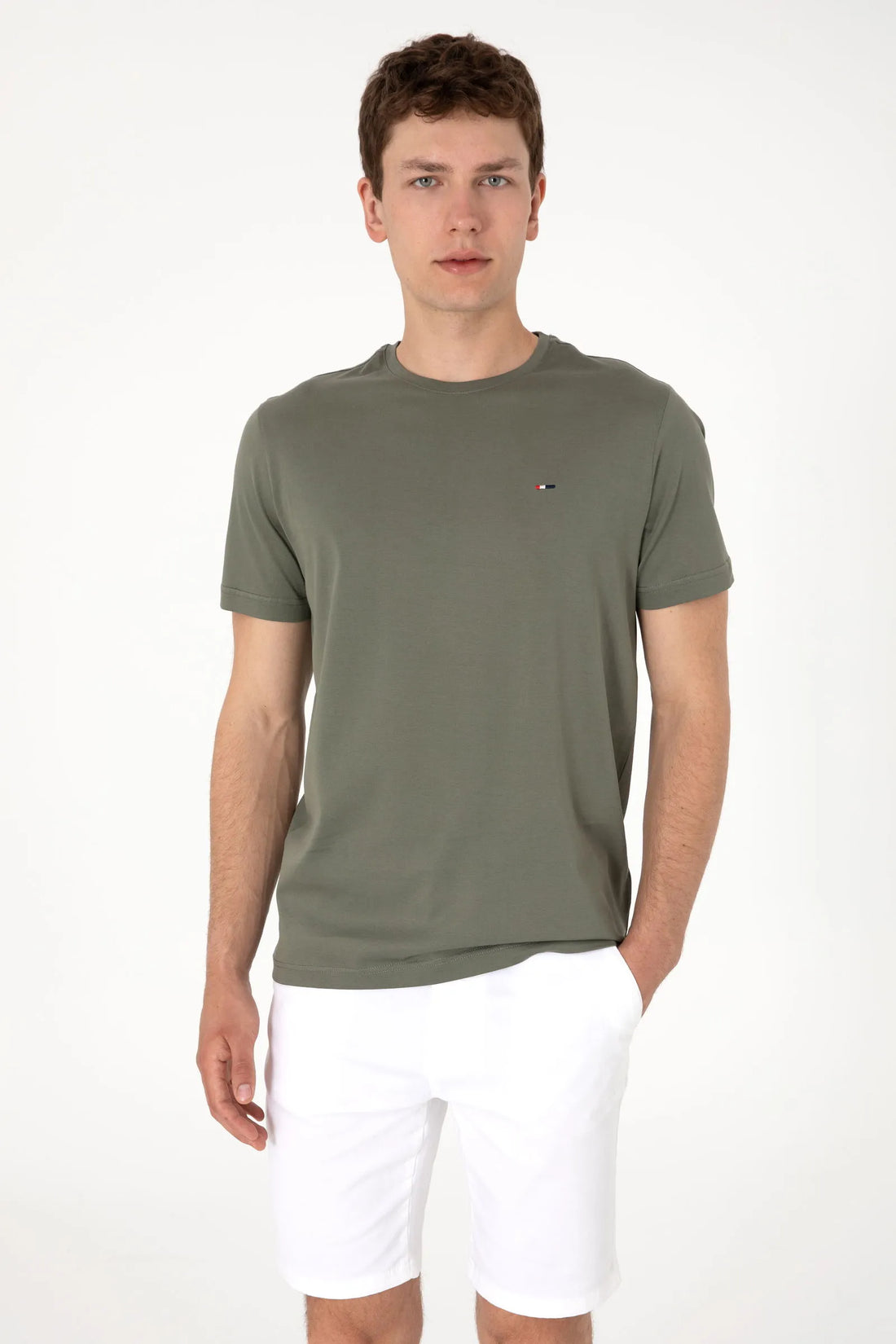 U.S. Polo Assn. Dark Khaki Men Dark Khaki T-Shirt SKU: G081SZ0110 2083928_VR111 Image 01
